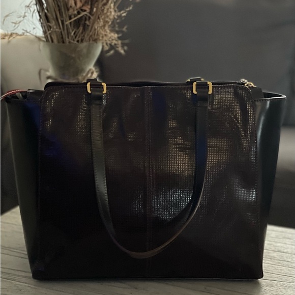 VTG BOSI Deep Burgandy/Merlot RedLEATHER Bottom Studs TOTE/SATCHEL/SHOULDER BAG - Picture 4 of 16